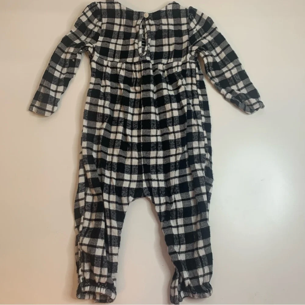 Old Navy Black and White Checkered Baby Romper